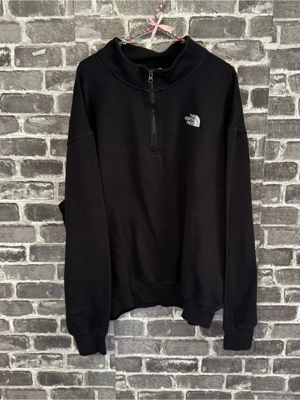 The North Face 1/4 zip fleece sweater black